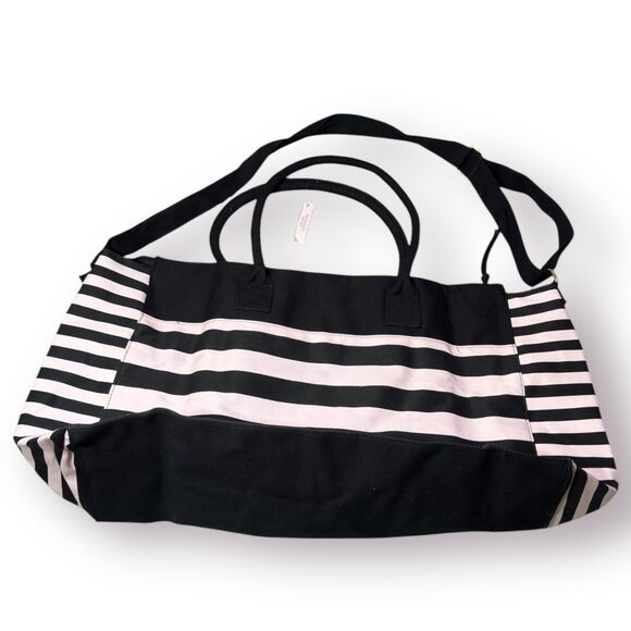 Victoria’s Secret Pink Stripe Weekend Bag Getaway Travel Large Tote Set BNWT - Picture 3 of 8